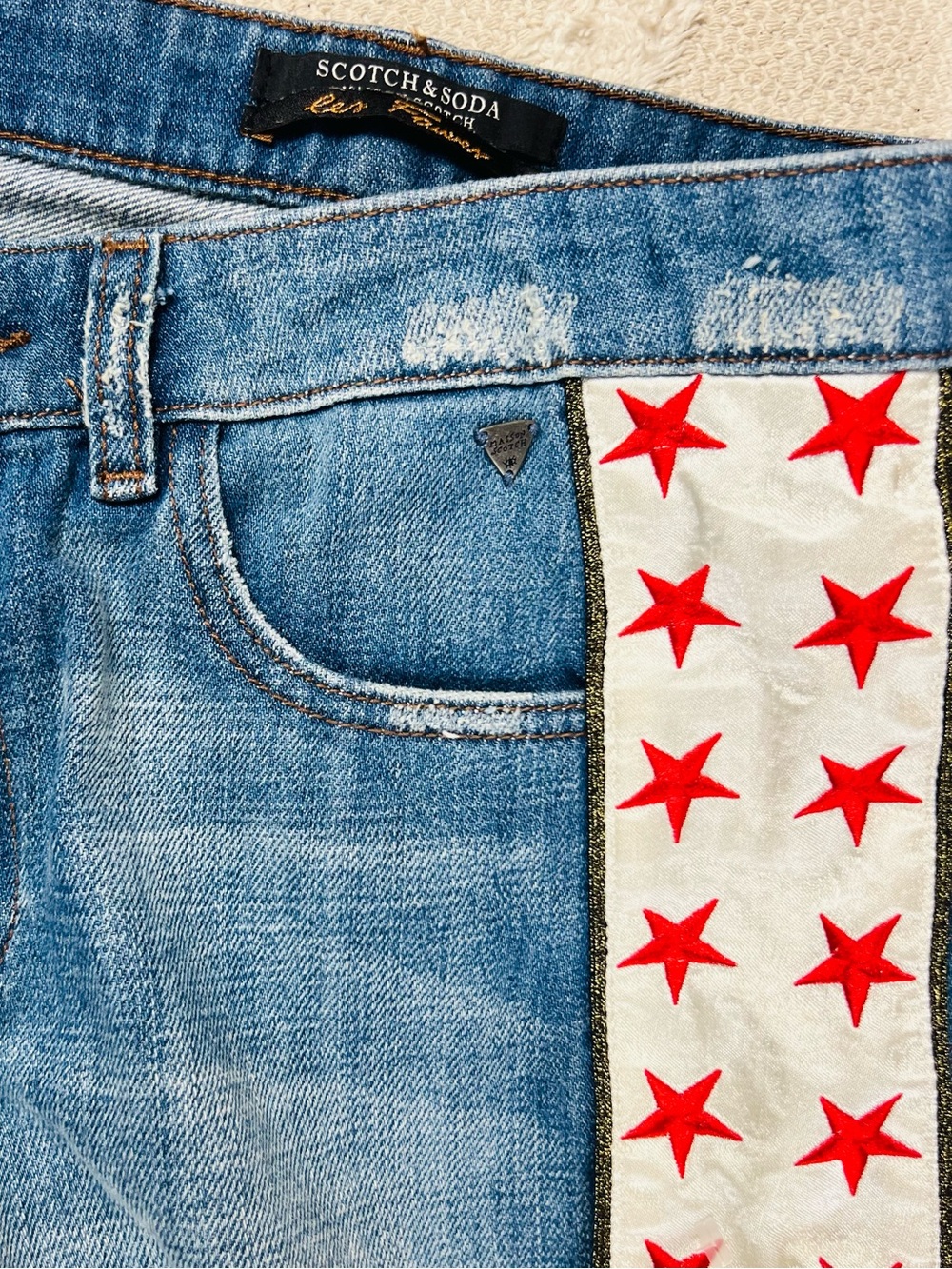 Scotch & Soda FREE PEOPLE Star Jeans Mid Wash Maison Scotch Straight Leg 26x32 - Picture 14 of 16